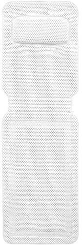 Ganzkörper Badewannenmatte mit Kissen, 3D Air Mesh Spa Badewannenkissen Matratze, Gestepptes Luft-Badbett mit Rutschfesten Saugnäpfen, Bad-Zubehör Unterstützt Nacken, Rücken und Beine (125x36cm)