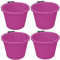 (𝐒𝐞𝐭 𝐨𝐟 𝟒) 14 Litre Plastic Builders Buckets 3 Gallon Water Storage Cement Mixing Bucket with Strong Metal Handle Construction Animal Feeding Car Wash Cleaning Bucket For Home Garden (Pink)
