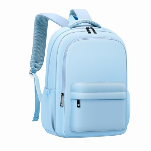 ADAISM Ästhetischer, niedlicher Rucksack für Schule, Kinder, Büchertaschen, Studenten-Rucksäcke für Teenager, Mädchen, adrette, lässige Mittelschultasche, Blau, Medium to Large, Modern