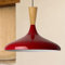 bamyum Champion Pendelleuchte aus Holz, 35 cm Hängelampe Metall E27 Moderne Esstisch Lampe, Skandinavisch Pendellampe für Schlafzimmer Wohnzimmer Küche Esstisch, Küchenlampe Hängend Rot