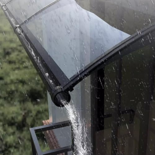 Große Waschbecken Vordach Haustür,Wetterfeste Türvordach Haustürdach Pultvordach aus 2.5mm Dicke Transparentes Polycarbonat und Aluminium Rahmen,Pultbogenvordach (80x160cm/32 x63)