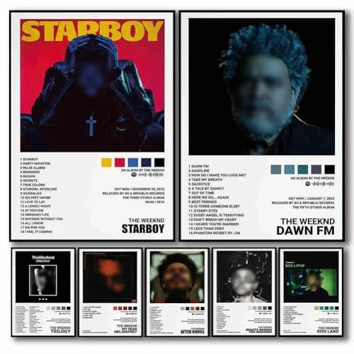7Pcs Rapper Album Cover Poster,Musik Album Cover Poster,20*25cm Album Cover Limited Edition Posters,Sängerin Aesthetic Posters Schlafzimmer Sport Landschaft Büro Zimmer Dekoration Geschenk(Unframed)