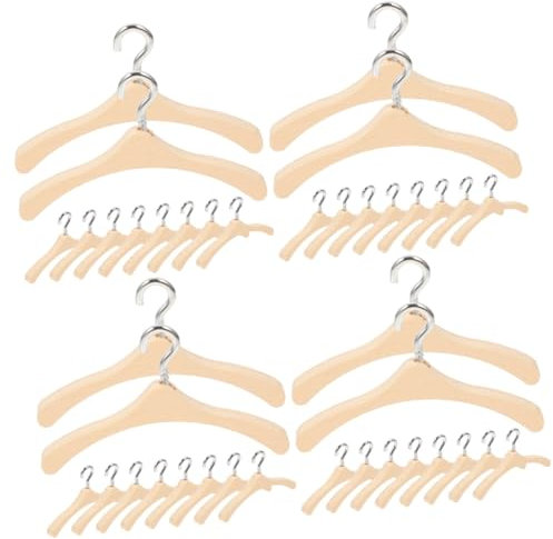TOYANDONA Hängeregal 80 STK Mini-Aufhänger Kleiderbügel Modelle winzige Hausaufhänger Kleiner Kleiderständer Puppen Aufhänger Kleidung Zubehör Baby schmücken Kleiner Aufhänger hölzern Deko