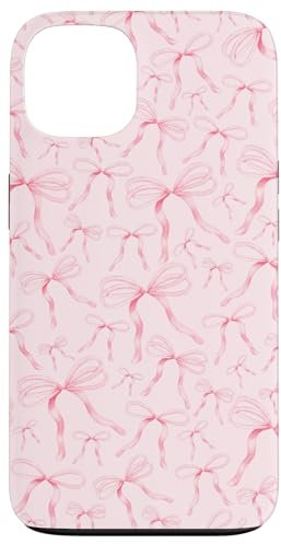 Coquette Pink Bows Aesthetic Ribbons Watercolor Phone Case for iPhone 13