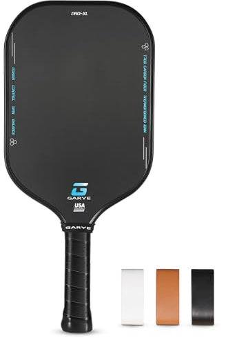 GARYE Palas de pickleball, 16 mm T700 termoformada de fibra de carbono cruda con gran grano y giro, raquetas de pickleball aprobadas por USAPA con máxima potencia y control, 3 cintas de agarre, 1