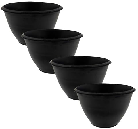 varivendo Gipsbecher Gummi konisch Ø127 mm, 4er Set – flexibel zum Gießen, Mischbecher für Gips, Elektrikergips und Spachtelmasse, robust, schwarz