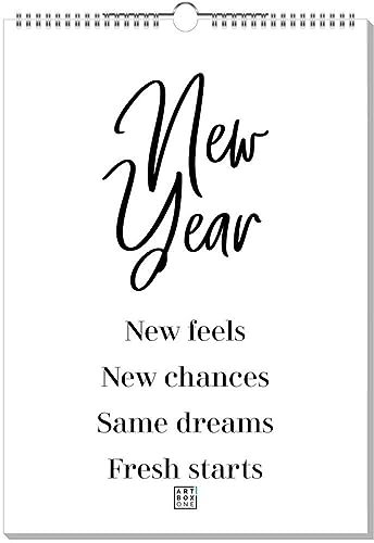 artboxONE Kalender 2026 New Year, New Chances Wandkalender A3 2026 Typografie
