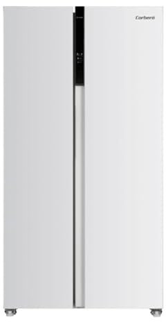 Corbero - Frigorífico Americano CFSBSH634NFW | 442LNo Frost | Inverter | Display en Puerta | Luz LED | 2 Cajones | Función ECO | Estantes de Cristal | Silver Trim | 39 dB | Blanco