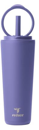 Reduce Halo 24 oz Stainless Steel Vacuum Insulated Tumbler - Spill Proof Travel Mug with Flip Handle Lid - Keeps Drinks Cold for 32 Hrs - Dishwasher Safe - Cupholder Friendly - Future Dusk