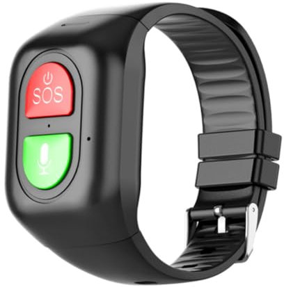 BEAHING Bracciale SOS Bracciatura GPS Bracciale Posizione di Emergenza Call Bracciale Fitness Orologio per Anziani Bracciale di Emergenza Nera per Bambini