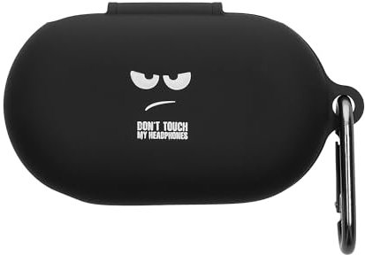 kwmobile Silicone Case Compatible with Anker Soundcore V20i Case Cover - Don't Touch My Headphones White/Black/Black