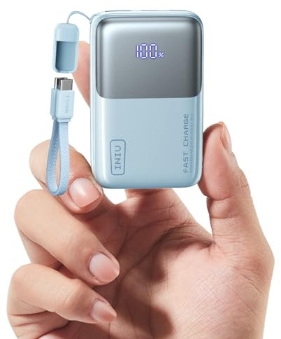 INIU Mini Power Bank, 45W Fast Charging 10000mAh Battery Pack USB C Input & Output Portable Charger, Small Portable Battery Bank for iPhone 16/15/14/13 Pro Max Mini Plus, Samsung, iPad, Travel, Blue