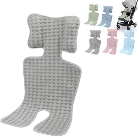 Generisch Sitzauflage Buggy Sommer Atmungsaktive Sommer Sitzeinlage Für Kinderwagen, Buggy Und Kindersitz Kühlt Und Schützt Den Sitzbezug Vor Flecken Waschbar Babyschale Sitzbezug(Grau)