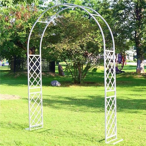 Garden Metal Arch - Rose Arches Trellis for Grapevines & Roses - Wedding Arbor with Base Available in 140-370cm Widths White Color Durable & Stylish Garden Decor