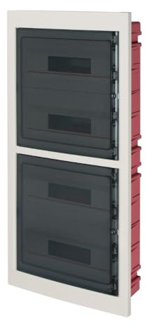 Tableau électrique IP40, montage encastré, 72 modules (4x18), 450x853x95mm, cadre blanc, armoire avec porte transparente fumée, boîte de distribution pour installations électriques