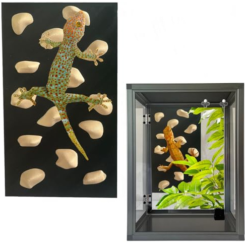 Kletterwand für Bartagamen, Kletterfelsen, Wandgriffe für Bartagamen, Tankzubehör, Reptilien, Spielzeug (Beige)