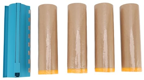 Aramox 4 Rolls Paint Schutz Papier Rollen Maskierung Kraft Papier Band, 18 Zoll mit Spender für Auto Körper, Leifetten Rahmen, Autos