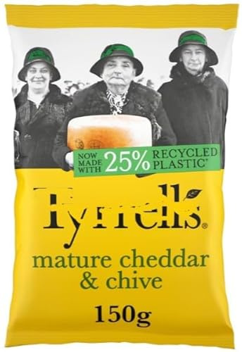 Mature Cheddar & Chive Sharing Crisps 150g (Pack of 6) Deliciousness that brings a smile For All Occasions