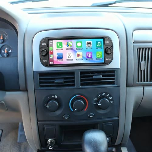 2+32G Doppel Din Autoradio für Jeep GrandCherokee 1998-2004, 6.86 Touchscreen Wireless Carplay Android Auto Bluetooth DSP GPS Navi Android 14 Stereo WiFi Rückfahrkamera Mirror Link FM/RDS SWC