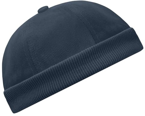 Roughtex Docker Cap Herren Baumwolle - Miki Hat ohne Schirm | verstellbar, Seemannsmütze Damen, Hafenmütze mit Strapback Verschluss, Rollrandmütze Vintage Streetwear Bikermütze Unisex