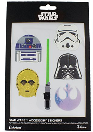 Paladone-RD-RS460247 Star Wars Pegatinas, Dibujos Animados, Color Blanco, único (PP3489SW)