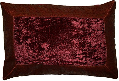 Deko-Kissenbezüge Kissenhülle Samt Brokat Asiatisch Indisch Orientalisch Bezug Kissen 60x40 cm (Weinrot)