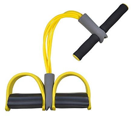 ZXJOY Körpermitte & Bauch Trainer, Ruderschlauch, Shape-Up Trainer, Zugseil, Fitness-Ausrüstung, Boot, Rudern, Bauchmuskel, Training, Erweiterung, Unisex, gelb