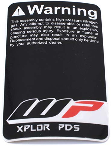 WP Suspension Stoßdämpfer Aufkleber XPLOR PDS WARNING 40x65mm 52000170