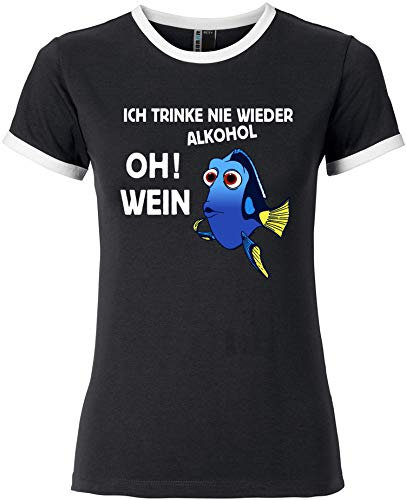 EZYshirt® JGA Junggeselinnerabschied | Ich Trink nie Wieder Alkohol ! Oh ! Wein T-Shirt Damen | Frauen Shirt