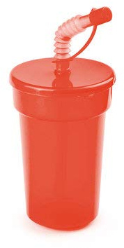 eBuyGB 14oz Tumbler Smoothie Lid & Straw Milkshake Slushie Beaker Water Bottle Travel Cup, Polypropylene, Red