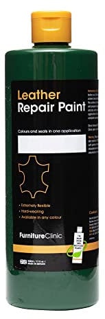 Furniture Clinic Leather Repair Paint & Dye | Self Seal Colourant for Quick and Easy Leather Repair | Suitable for Leather Sofas, Car Seats, Shoes, Handbag, and More - Forest Green (GRN08) 250ml