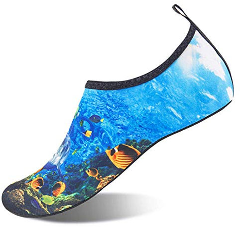Sixspace Herren Damen Badeschuhe Wasserschuhe Aquaschuhe Strandschuhe Schnell Trocknend Slip on Breathable Schwimmschuhe Surfschuhe für Beach Pool Surfen Yoga Blau323 (Lieferantengröße 44 EU)