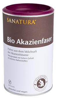 Sanatura Akazienfaser Pulver Bio – 180 g – wertvoller Ballaststofflieferant aus Akazienfasern - lösliche Ballaststoffe - vegan, glutenfrei und fructosefrei – gut verträglich