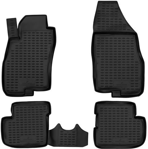 WALSER XTR Gummi Fussmatten Auto für FIAT Grande Punto 2005-2009, 100% passgenaue Auto Fußmatten, robuste Universal Fußmatte Auto, Gummimatten Auto, Auto Fussmatten Gummi