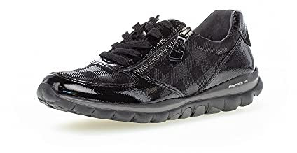 Rollingsoft Sneaker Low, Chess/Lack, schwarz, Schnürung und Reißverschluss, Wechselfußbett 76.968.97, Größe 37,5