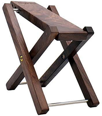 Gitarren-Fußhocker aus Holz, 3-fach höhenverstellbar, zusammenklappbar, Massivholz, schwarzes Walnussholz (schwarzes Walnussholz)