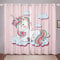 Kinder Fenstervorhang 245x140cm Einhorn Blickdichte Vorhänge Dekor Rosa Karikatur Einhorn Regenbogen Wolken drucken Vorhang Blickdicht Vorhänge Dekor für herrliche Süß Tiere Dekorativ 2er Set