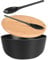 INNOVEST Salatschüssel Bambus mit Schneidebrett Deckel, Besteck, Salatbesteck-Inklusive 4 Servierschalen, Obstschüssel-Salad Bowl-Schüsselset-Snackschale-Schwarz, 24,9 cm