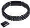 flintronic Men's Strong Antique Silver Bracelet, Fashion Retro 23cm+1.5cm Extension BuckleTitanium Steel Simple Six-sided Flat Denim Bracelet,Jewellery Gift for Boyfriend Husband Father - Black