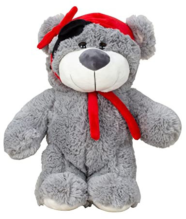 Piratenbär Plüschtier Teddybär Pirat 33 cm grau Kuschelbär Kuscheltier Bär Teddy