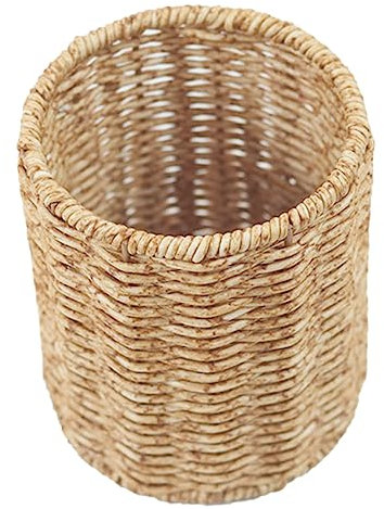 Porte-crayon Imitation Rotin Tissé Organisateur De Bureau Multifonctionnel Pour Stylos Et Pinceaux Capacité Généreuse Design Élégant Pour Espace Rangé