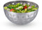 Relaxdays Servierschüssel rund, gehämmertes Design, aus Edelstahl, für Snacks & Salate, Dekoschale für die Küche, silber
