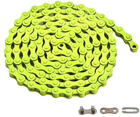 Fahrrad Kette 1-Fach 1/2 x 1/8 Inch, 122 Glieder (Gelb)