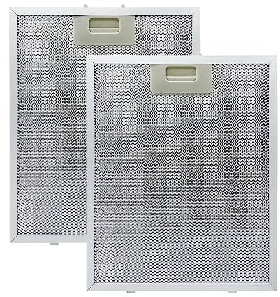 WAIZHIUA 2X Filtro Campana Extractora Universal 320 x 260 x 9mm, Filtro de Grasa para Campana Extractora de Cocina, Filtro Aluminio Campana para Muchas Marcas Líderes de Campanas Extractoras