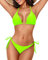 Holipick Zweiteiliges Triangel-Bikini-Set für Damen, String-Badeanzug, Neckholder-Top mit seitlicher Bindung, Bikinihose, neon green, Medium