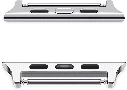 NINKI Metal Watch Adapter Connector Kit Compatible for Apple Watch Ultra Series 8/7/6/5/4/3/2/1 49mm 45mm 44mm 42mm IWatch Band Connection Stainless Steel Adaptor& Tool 24MM Width Silver