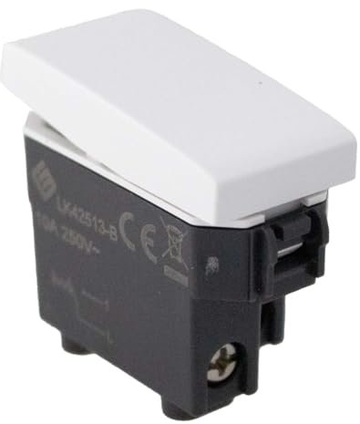 A2ZWORLD Interruttore a Pulsante, 1P 10A 220V, Compatibile Con Bticino Living, Compatibile Con Vimar Plana (Bianco, Pulsante Normalmente Aperto)