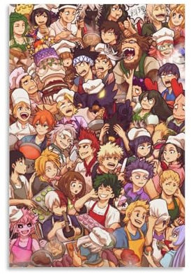 My Hero Academia Mha Class 1a Fanart Anime Poster Dekorative Malerei Leinwand Wandkunst Wohnzimmer Poster Schlafzimmer Malerei,Wandkunst Bilddruck Moderne Familienzimmer Dekor 08x12inch(20x30cm)