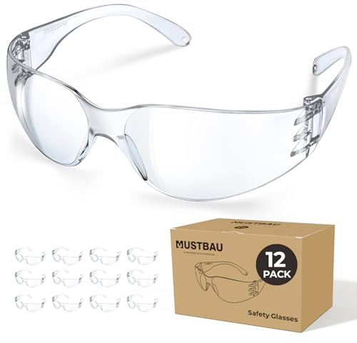 Mustbau Gafas de Seguridad UV380 Antirrayaduras para Trabajo