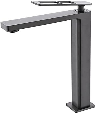 Waschtischarmaturen Pinsel Gold Bad Wasserhahn Einhand-Waschtisch-Mischbatterie Bad Schwarz Grau Chrom Wasserhahn Messing Waschbecken Wasserkran (Color : Gun Gray)